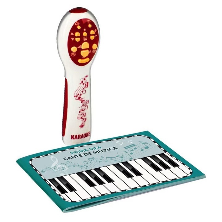 Jucarie interactiva, Microfon Karaoke cu 10 melodii in limba romana si 10 negative muzicale