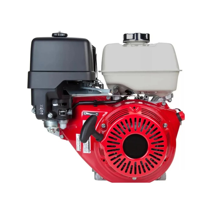 Kit motor de pornire cu volanta, constructie din aluminiu si fonta, pornire electrica de 12V, pentru motoare de 5, 5 CP si 6, 5 CP, argintiu