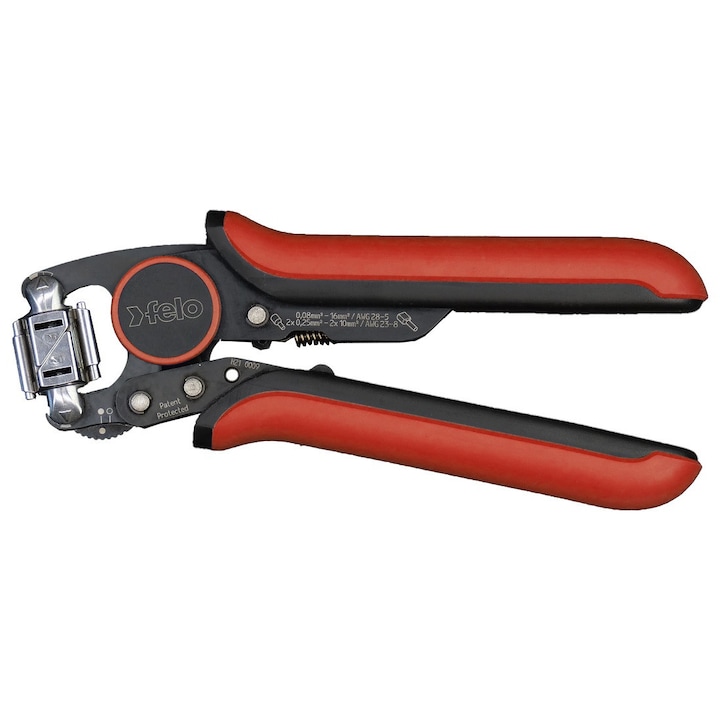 FELO krimpelőfogó érvéghüvelyekhez, 360°-ban elforgatható fejjel, 0,08-16mm², 193mm, 418g