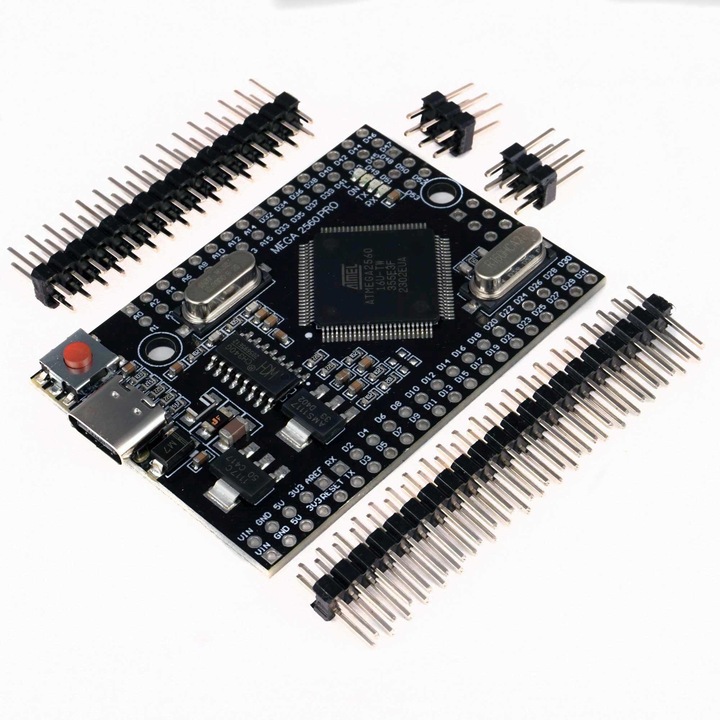 Microcontroler Mega2560 Pro Mini, Elektroweb, ATmega2560-16AU, USB-C, 54 pini x 38mm
