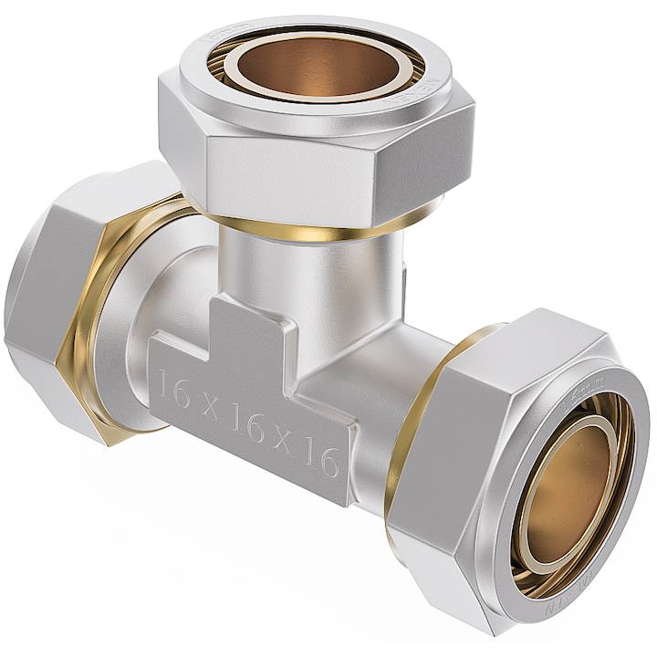 Teu cu compresie Mexen PEX-S 16x16x16mm pentru instalații termice