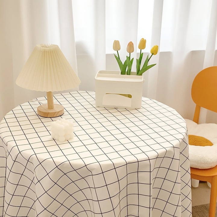 Téglalap alakú pamut asztalterítő 40x60cm krém kockás