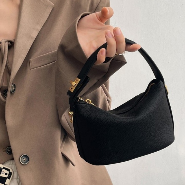 Női táska Cloud Kine, mini PU táska, fekete, modern design, nagy rekesz, állítható pánt