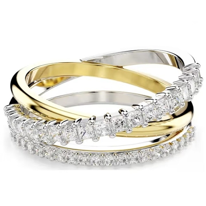 Inel dama Swarovski 5689730, argintiu/alb, bijuterii elegante femei