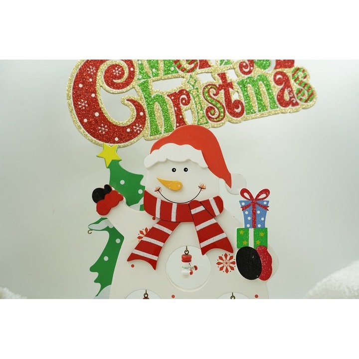 Produs premium - Figurina decorata de Craciun, Om de zapada, Alb, din Lemn, 18 cm x 24.5 cm, Interior, Southern Sky - calitate superioara