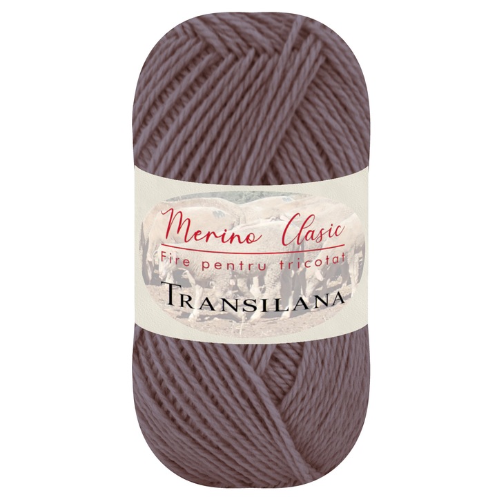 Fir pentru tricotat, Transilana, Merino Clasic, 100% lana merinos, culoare Bej roscat C4410, 100 g, 280 m