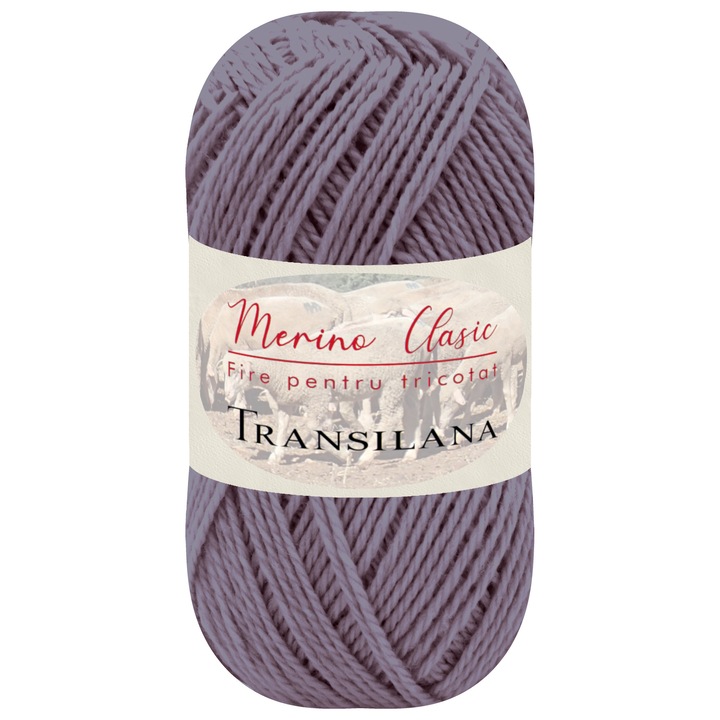 Fir pentru tricotat, TRANSILANA, Merino Clasic, lână merinos, 100 g, 280 m