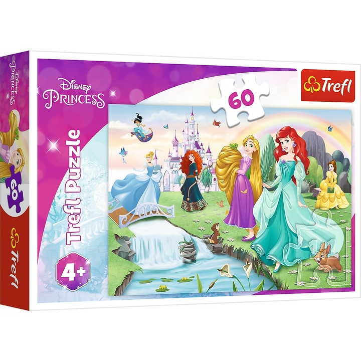 Puzzle 60 Disney hercegnő, klasszikus, többszínű