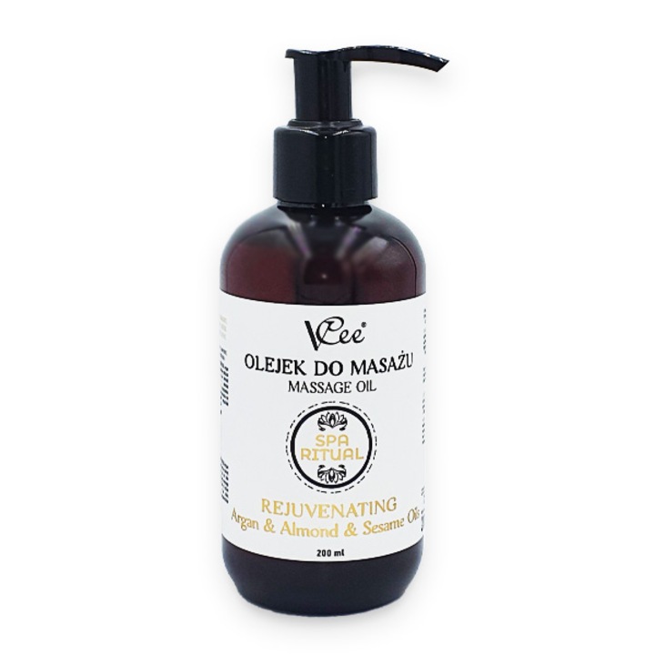 Ulei de masaj profesional VCee REJUVENATING, hidratant și tonifiant, 200 ml, vegan, cu pompa dozatoare