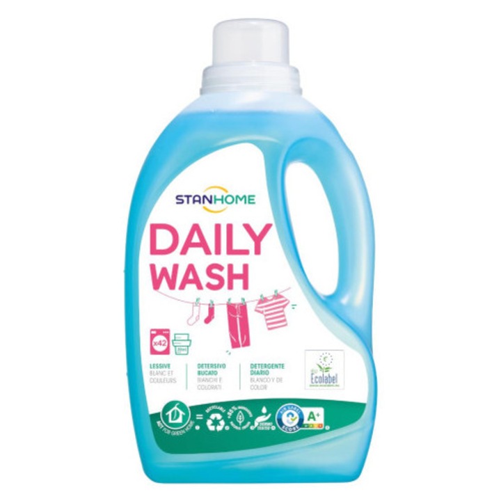 Mosószer univerzális, Stanhome, Daily Wash, 1500ml, folyékony, fehér és színes ruhákhoz