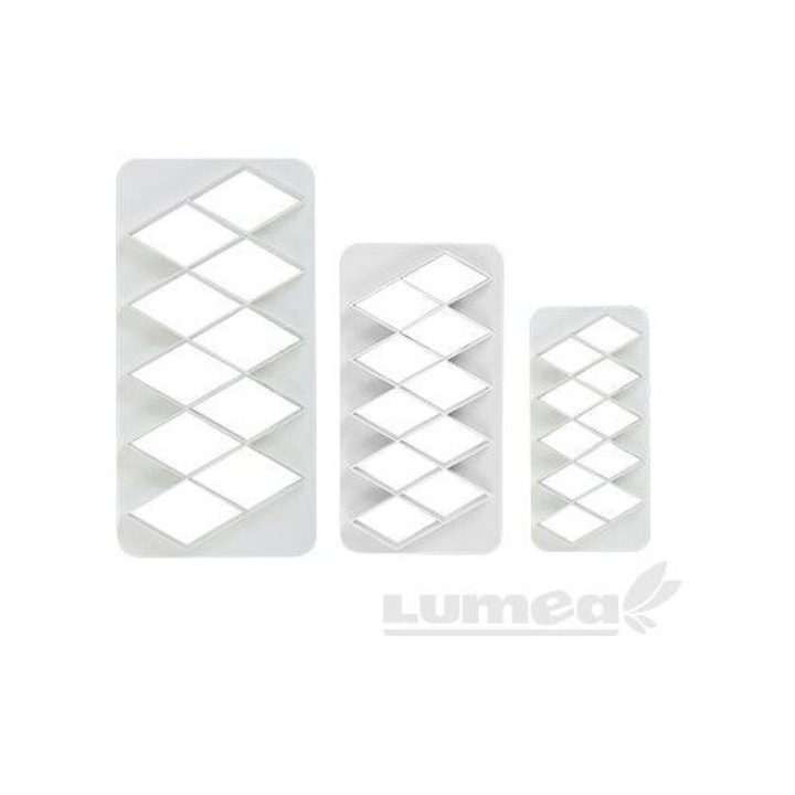 Set decupatoare textura, PME, 3 piese, 18x8.5cm, 16.5x8cm, 14x6.5cm, plastic