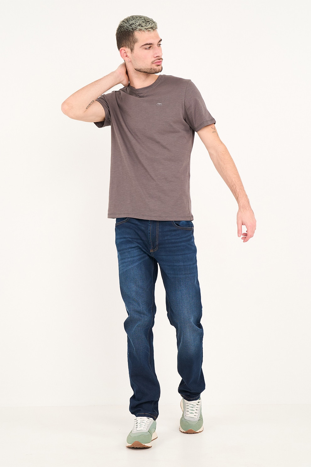 TIMEOUT, Blugi slim fit, Albastru inchis, W32-L32