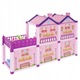 Къща за кукли XL, LandToys, многоцветна, 2 етажа, 59x17x30см, комплект с мебели и аксесоари