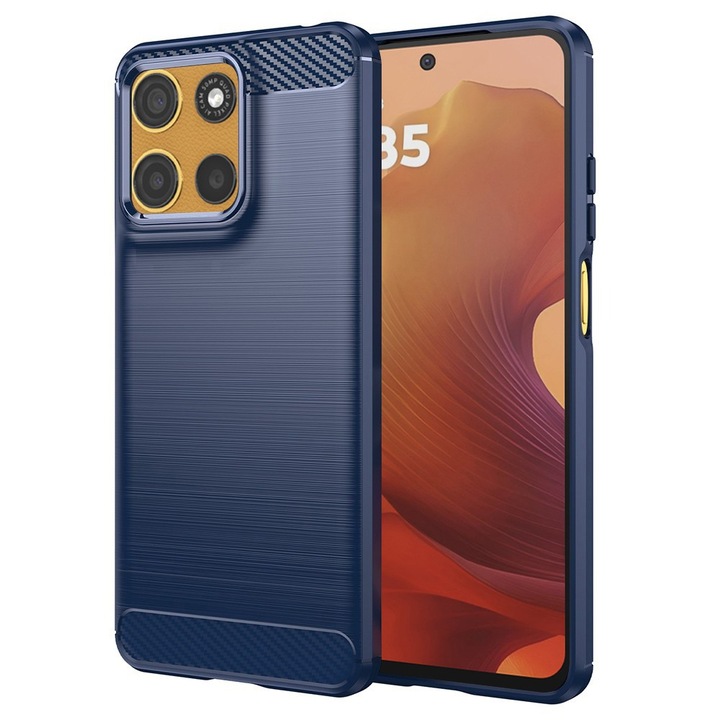 Калъф за Motorola Moto G15 / G15 Power Daden Carbon Flexibila Antisoc, Hybrid Antisoc, Син