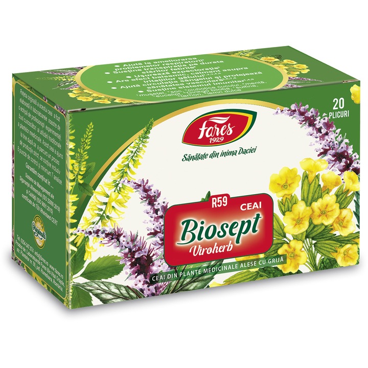 Biosept Viroherb, ceai la plic, Fares