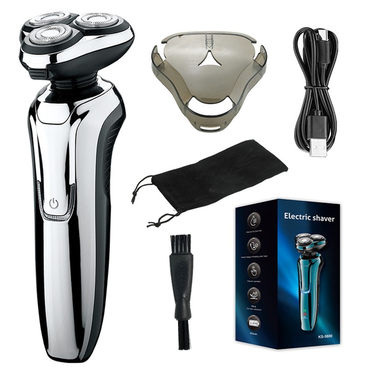 Aparat de ras electric, 360 grade rotativ, impermeabil, 17.6x6.5x6.7cm