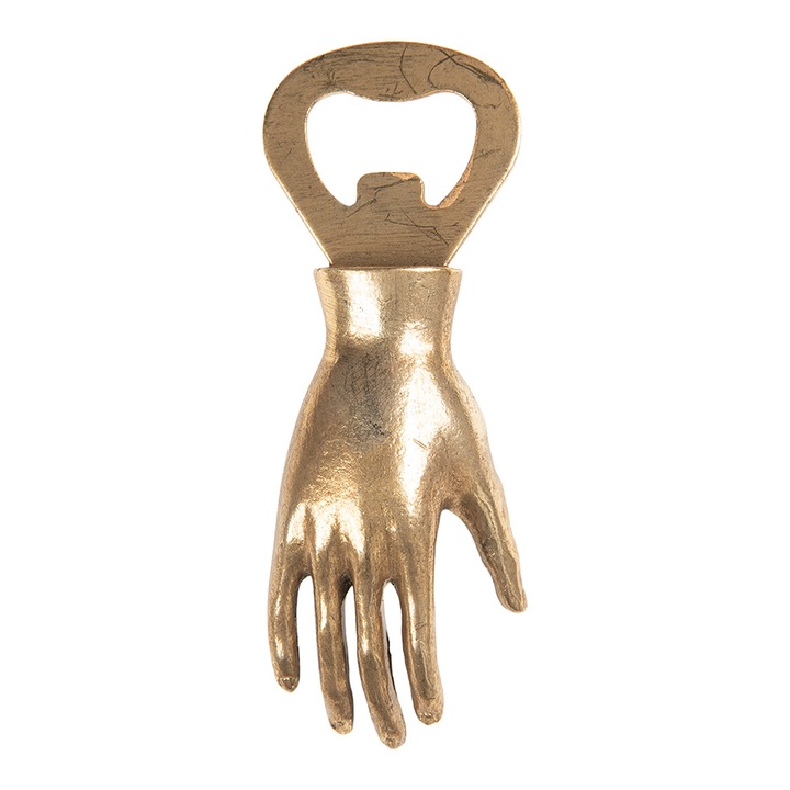 Arany fém sörnyitó 11x2x4 cm