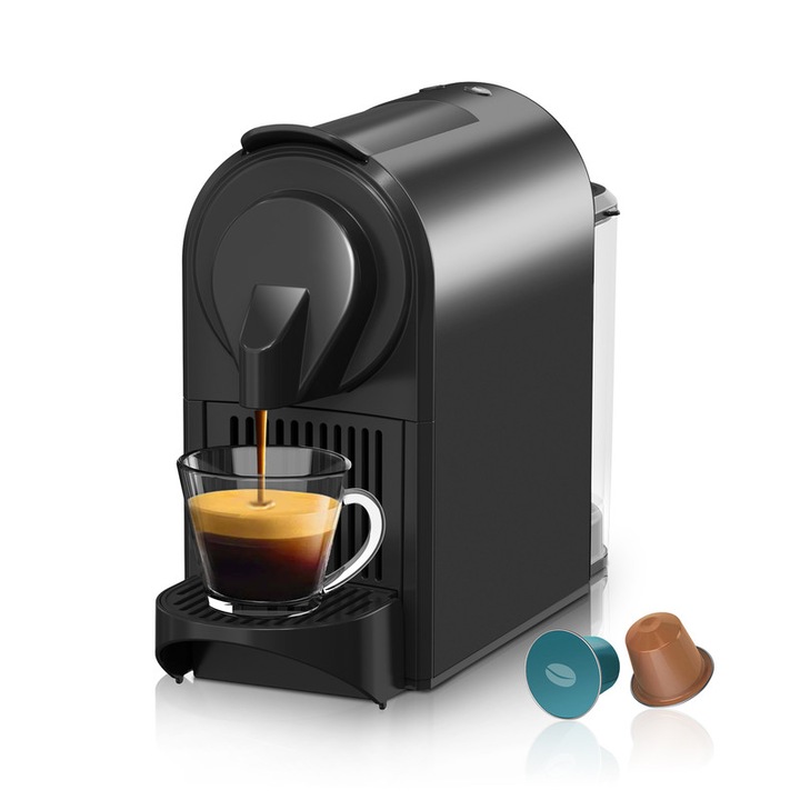 Kapszulás kávéfőző, 700ml, fekete, 1400W, 20bar, Nespresso kapszulákkal kompatibilis