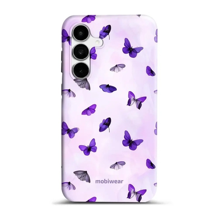 Carcasa rezistenta Mobiwear Elite Pro pentru Samsung Galaxy S25 FE, protectie dubla, violet, animal print