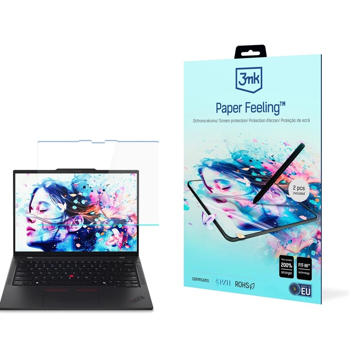 3MK Paper Feeling 14 инча прозрачно защитно фолио, висока яснота, лесен монтаж
