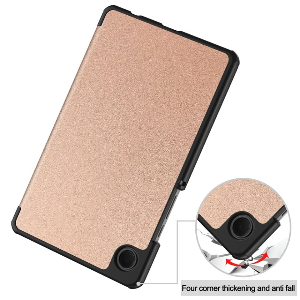 Husa tableta pentru Samsung Galaxy Tab A11 / A9, SKYDDAR INNOVATION, cu suport Multi-Unghi si functie Sleep/Wake, FoldPro, Roz, set cu sticker