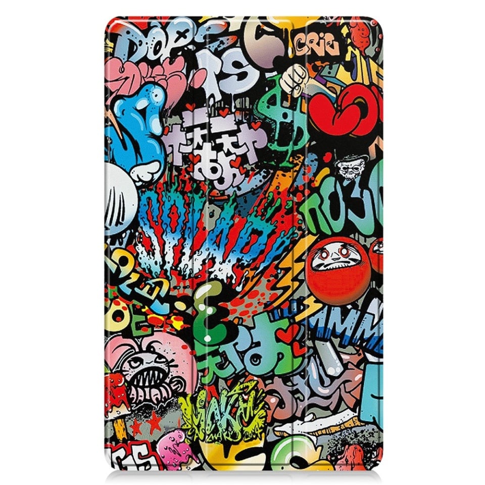 Husa tableta pentru Samsung Galaxy Tab A11 / A9, SKYDDAR INNOVATION, cu suport Multi-Unghi si functie Sleep/Wake, FoldPro, Urban vibe, set cu sticker
