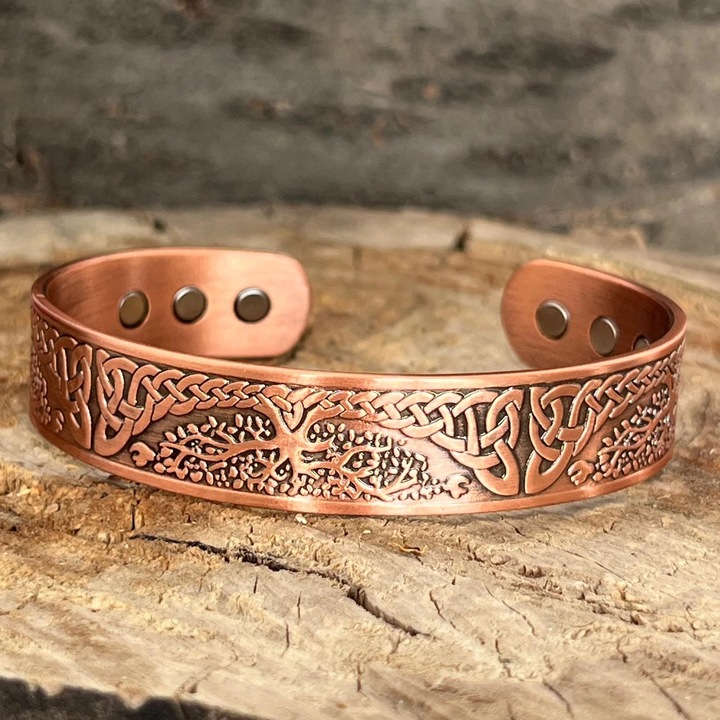 Bratara cupru Druzy, pietre semipretioase, reglabila, 1.5cm