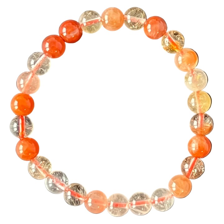 Bratara din cuart rutilat, Druzy, 7-8 mm, mix de culori, elastica