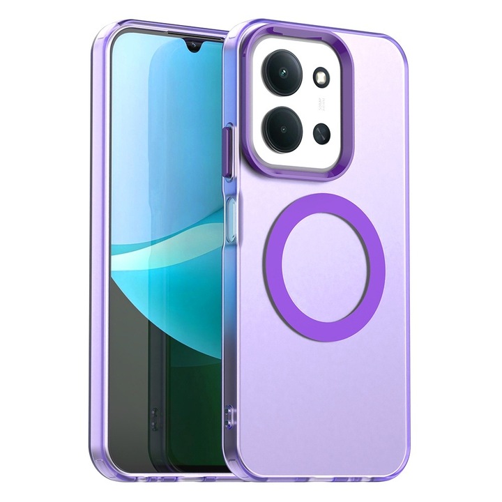 DaDen Tok, kompatibilis Xiaomi Redmi 15C 4G / Redmi 15C 5G / Poco C85 4G, CandyCase MagSafe, ütésálló, vezeték nélküli töltés, védett gombok, lila