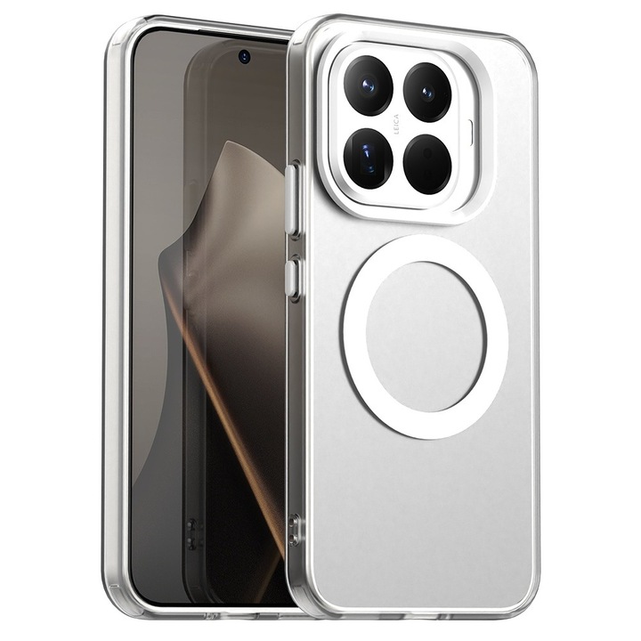 Калъф за Xiaomi 15T Pro DaDen® CandyCase MagSafe, противоударен, безжично зареждане, защитени бутони, бял