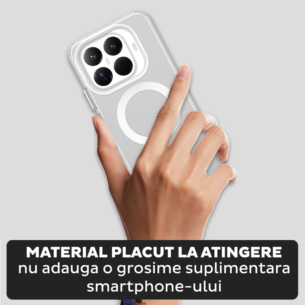 Husa pentru Xiaomi 15T Pro DaDen® CandyCase MagSafe, Antisoc, Incarcare wireless, Butoane protejate, Alb