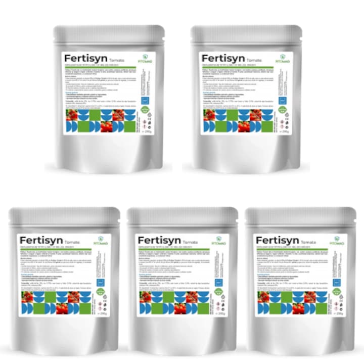 Biostimulator formulat special pentru cultura de rosii, Fertisyn Tomate, 5x200 g