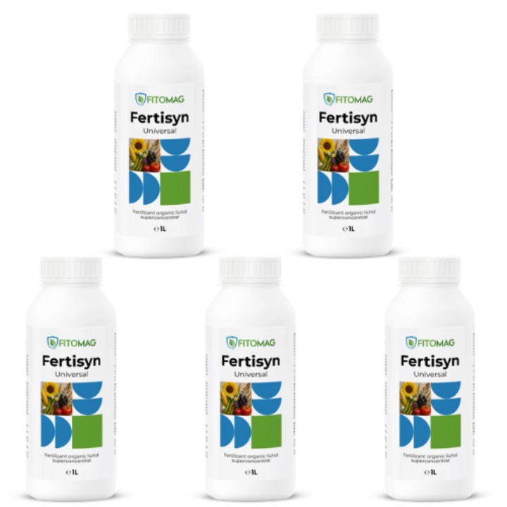 Fertilizant organic lichid superconcentrat, Fertisyn Universal, 5x1 l
