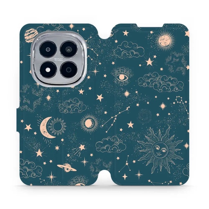 Husa flip Mobiwear pentru Xiaomi Redmi Note 15 Pro 5G, design multicolor, material ecologic, cu suport integrat