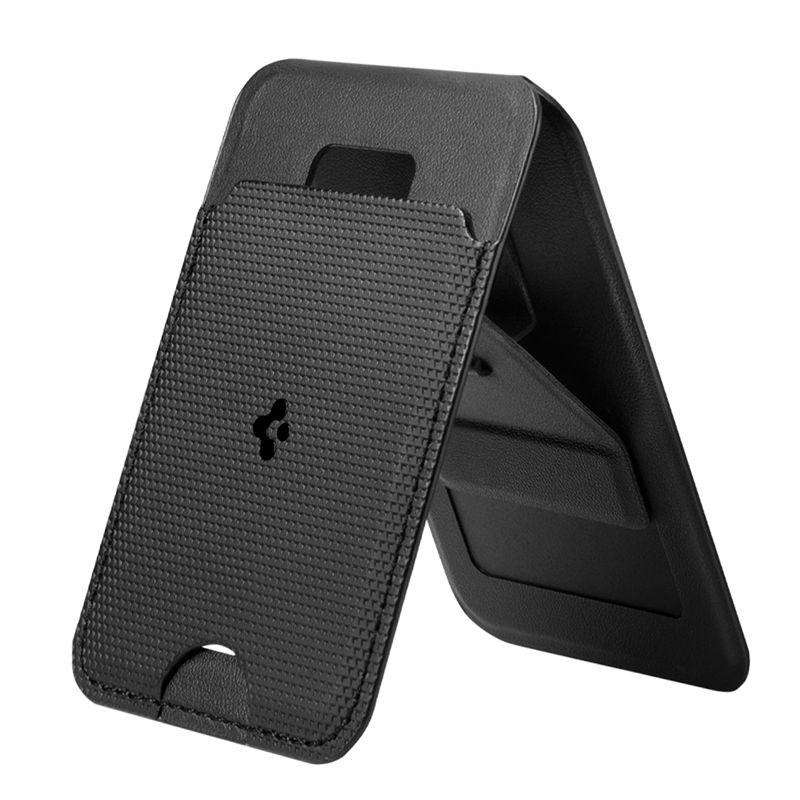 Suport universal card pentru telefon Spigen Slim Fold Stand, MagSafe, Negru