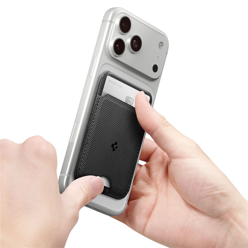 Suport universal card pentru telefon Spigen Slim Fold Stand, MagSafe, Negru