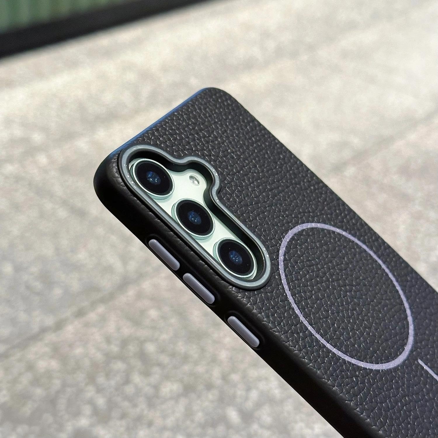 Husa pentru Samsung Galaxy S25 cu MagSafe, cu textura bomboanata de piele artificiala, Protectie durabila din TPU, LIXR-04EN®, Albastru valurilor