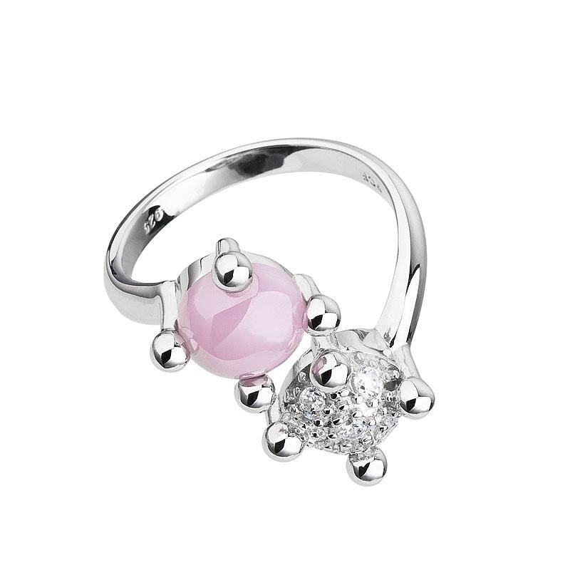 Inel de argint Preciosa, Rosa, Blossoms, Roz, Argintiu