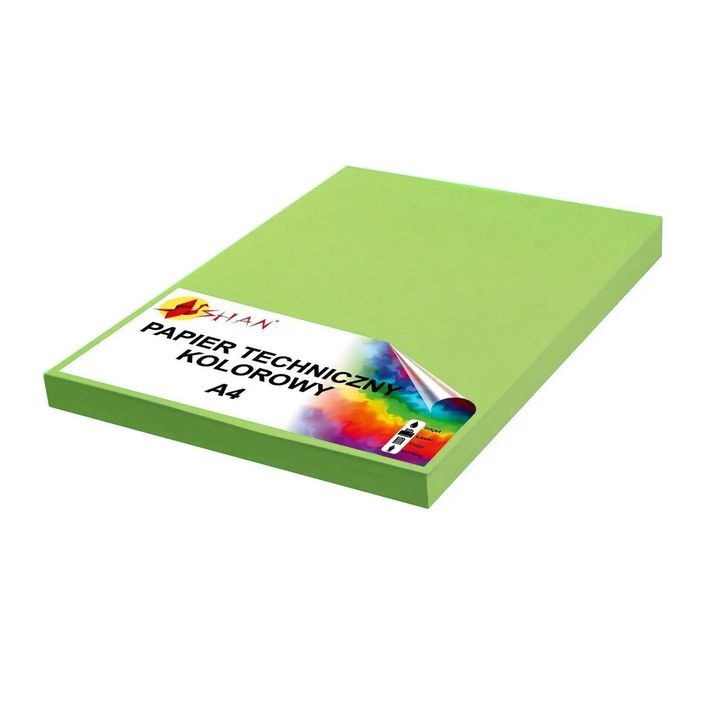Hartie colorata A4 Mazak 120g, verde iarba, set 100 foi