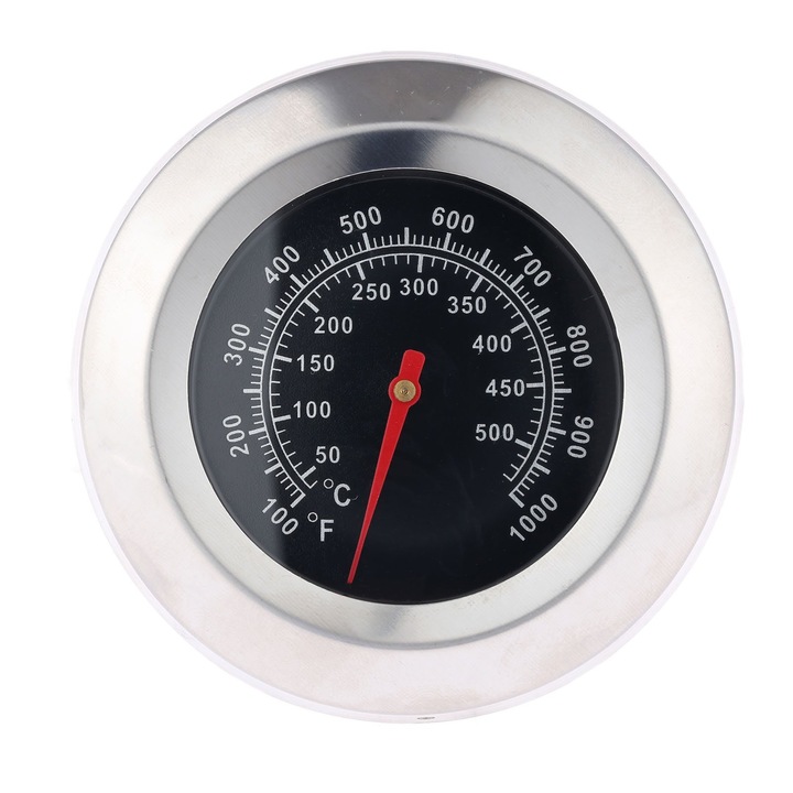 Termometru analogic pentru gratar 3", 1000°F, din otel inoxidabil, usor de citit