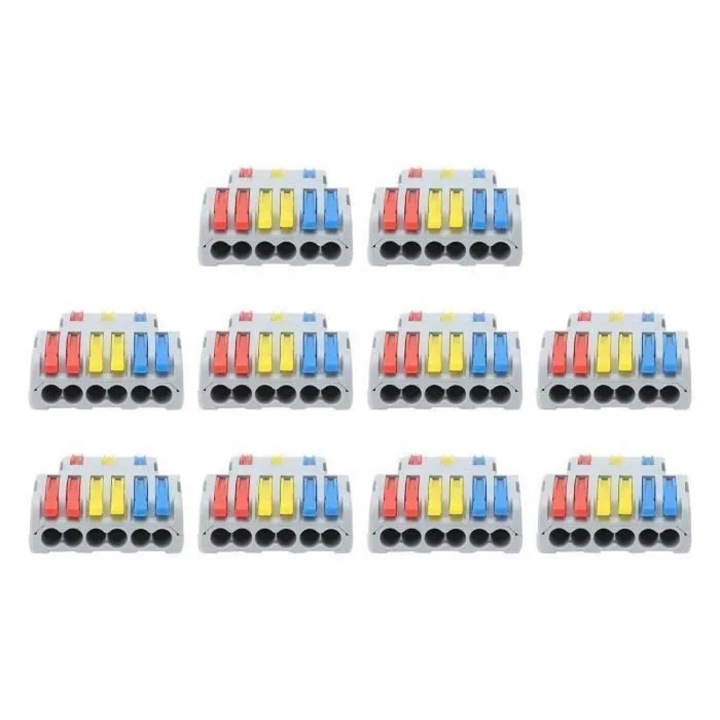 Vvikizy vezetékcsatlakozó, 10 darab, karos sorkapocs, nejlon, fehér, mérete 6x3cm