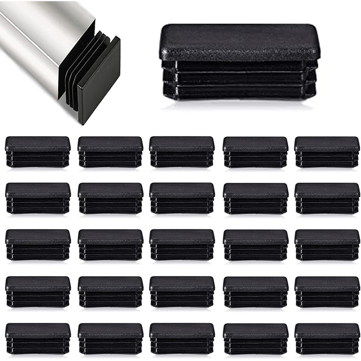 Set 40 capace rectangulare 40x30mm, protectie pentru picioare de mobilier, material premium, rezistent la temperaturi extreme, multicolor