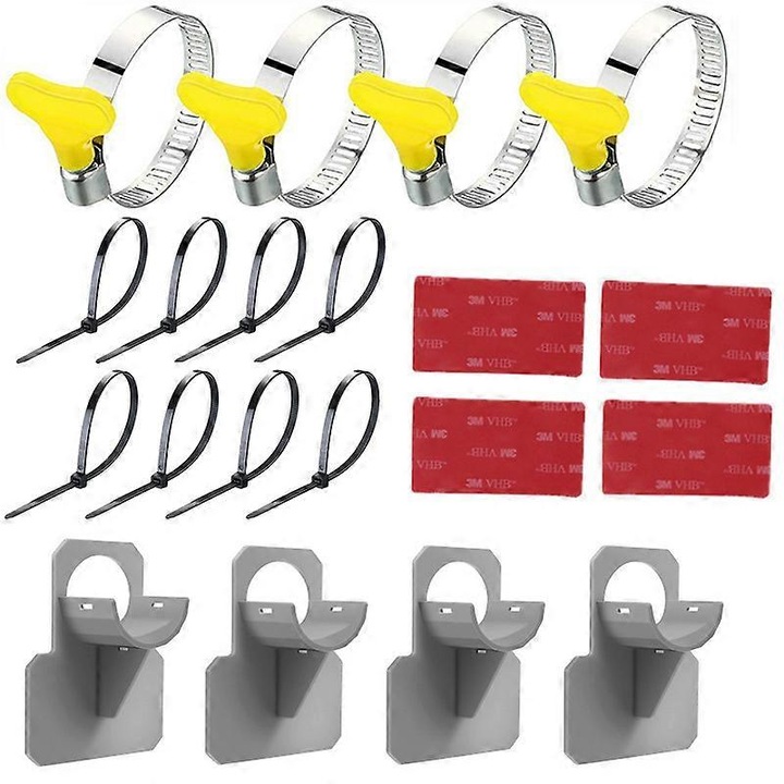 Set suporturi furtun pentru piscina, 4 bucati, accesorii tubulare, materiale rezistente, compatibile cu furtunuri de pana la 3.78 cm