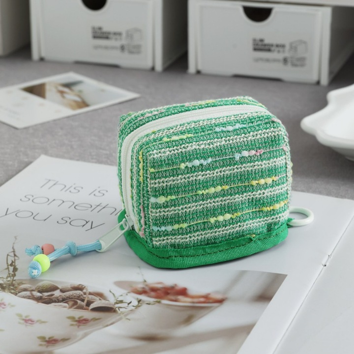 Mini Portafed Portfard mini pentru chei, monede si ruj, verde - eMAG.ro