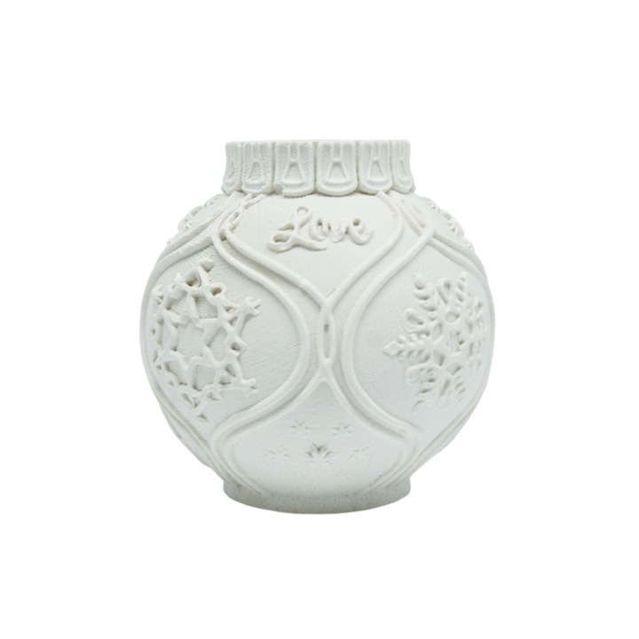 Коледна фигурка от гипс за оцветяване, бяла топка, размери 7x6x6cm