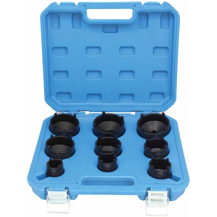 Set capete tubulare pentru piulite canelate 9 piese, trusa profesionala pentru demontare piulite speciale