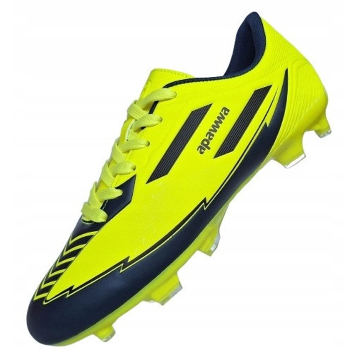 Футболни обувки, екологична кожа, за синтетичен терен, жълто/тъмносиньо