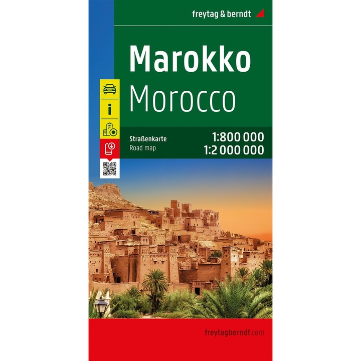 Harta auto Marokko, Freytag & Berndt, 1:800 000 / 1:2 000 000, multicolor