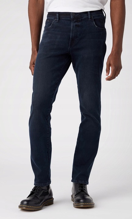 Blugi barbati Wrangler Texas Travis, bumbac/elastan, albastru inchis, W42-L34 US