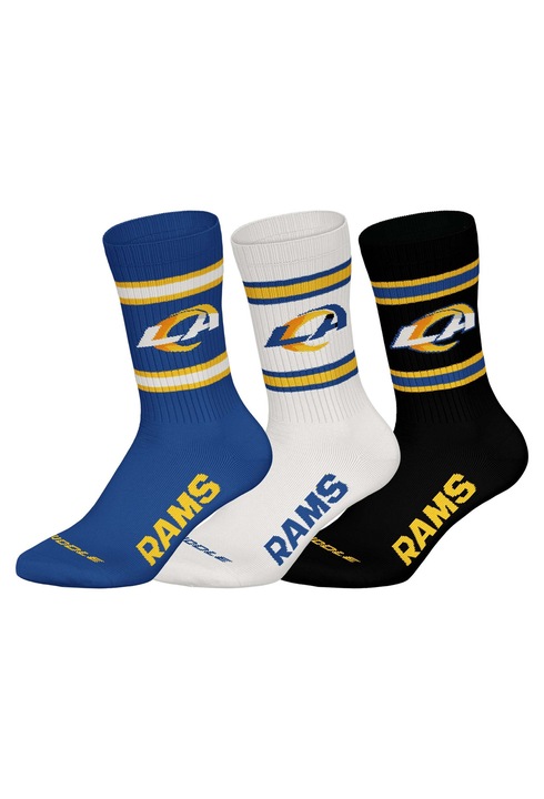 NFL, Set de sosete lungi unisex NFL - 3 perechi, Alb fildes/Negru/Albastru